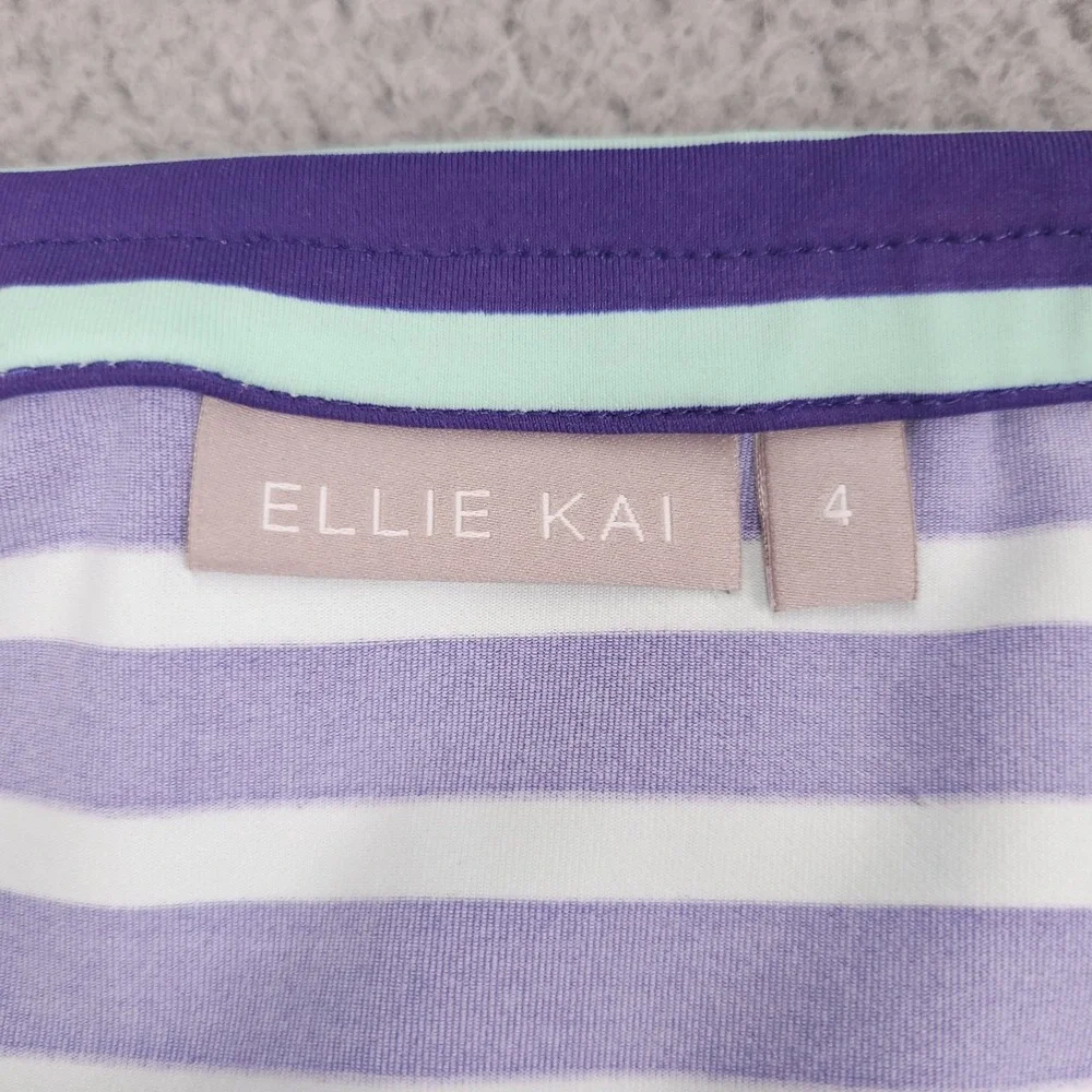 ELLIE KAI Skirt Womens Size 4 Mini Foldover Purple and Mint Stripe Activewear